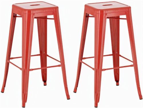 CLP Lot de 2 tabourets de bar Joshua , Rouge