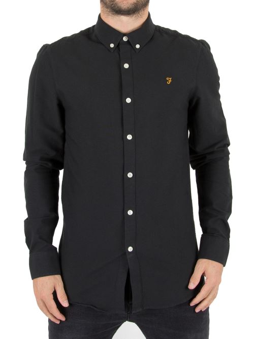 Farah Vintage Homme Breper Slim Logo Shirt, Noir