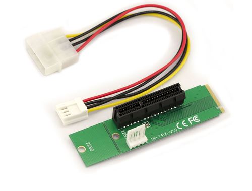 Carte M.2. - 1 port PCIe 4x Avec cordon d'alimentation