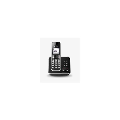 Panasonic KX-TGD320 - Téléphone sans fil - système de répondeur avec ID d appelant/appel en instance - DECT\GAP - (conférence) à trois capacité d appel - noir, argent