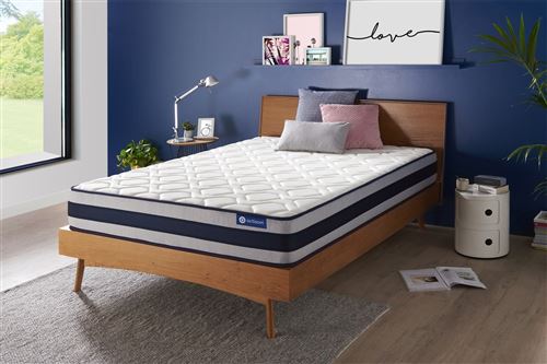 Matelas 140x190 cm Ressorts ensach&eacute;s et m&eacute;moire de forme