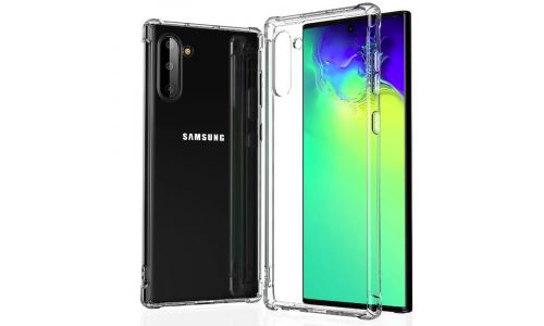 Coque souple pour Note 10+ coins renforcés coloris transparent