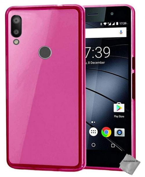 Coque silicone gel fine pour Gigaset GS190 avec film ecran - ROSE