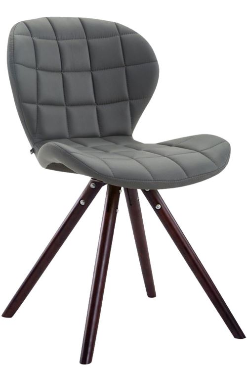 Chaise visiteur Alyssa similicuir piètement rond , Cappuccino/Gris
