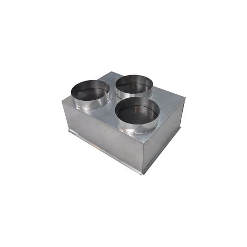 Plénum acier isolé piquages arrières - 500 x 400 mm
