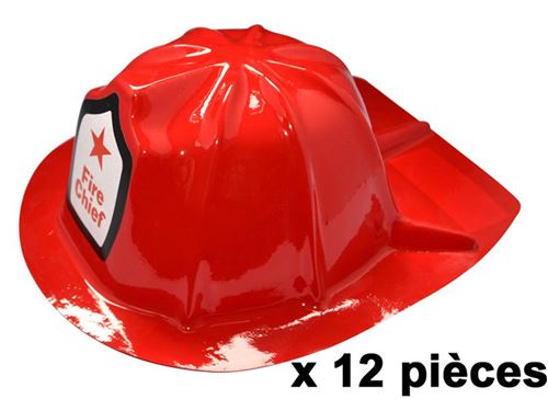 12 Casques de pompier enfant PVC souple
