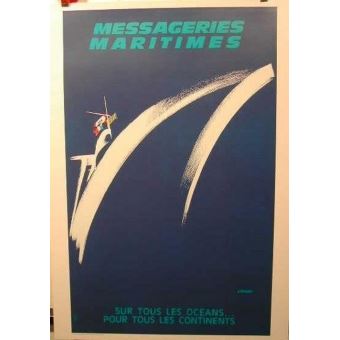 Affiche Vintage Messageries Maritimes 140 - Poster Haute Qualité 50x70cm
