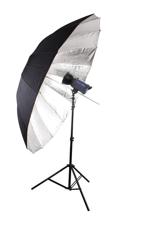 BRESSER SM-09 Jumbo Parapluie réflecteur argenté/noir 180 cm
