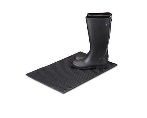 Relaxdays Paillasson 60 x 40 cm tapis de sol antidérapant caoutchouc noir
