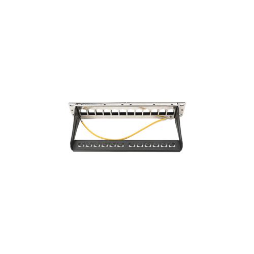 Digitus Professional DN de 91420 Panneau de brassage modulaire blindé, 12 ports, Blank, 1U, 254 mm, 25,4 cm (10 pouces) Rack Mount Noir