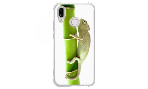Coque souple pour Huawei P20 Lite avec impression Motifs caméleon sur un bamboo