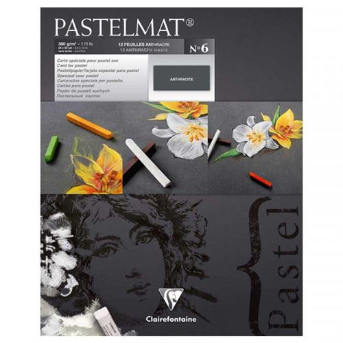 Bloc Pastelmat N 6 - 24 x 30 cm - 12 feuilles Anthracite - Clairefontaine