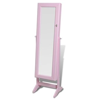 Armoire A Bijoux Rangement Miroir Meuble Chambre Rose Achat