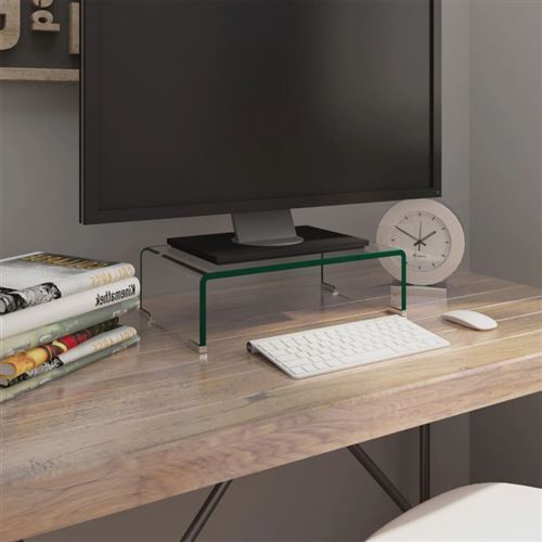 vidaXL Meuble TV/pour moniteur 40x25x11 cm verre transparent