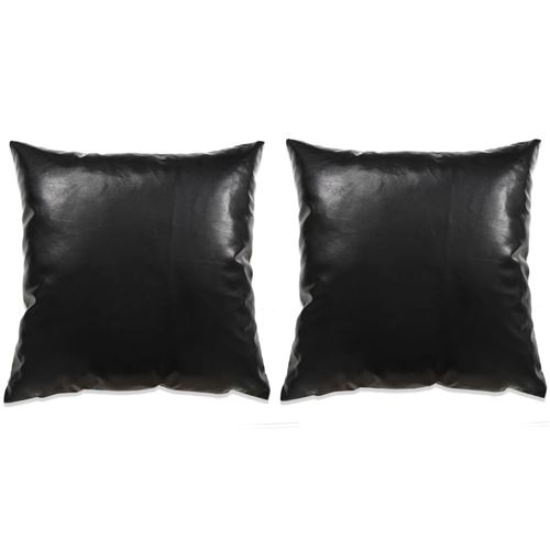 vidaXL Sierkussenset 45x45 cm PU zwart 2-delig