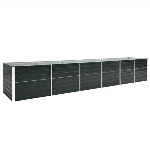 vidaXL - Carré potager surélevé - Acier galvanisé - 480x80x77 cm - Anthracite - Image 2
