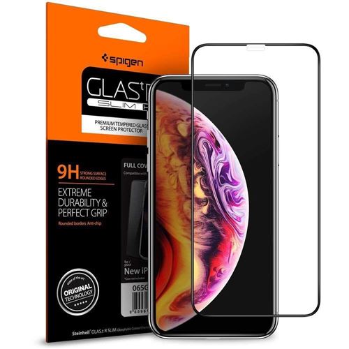 Spigen GLAS.tR SLIM Full Cover - Schermbeschermer voor mobiele telefoon - zwart - voor Apple iPhone 11 Pro Max, XS Max