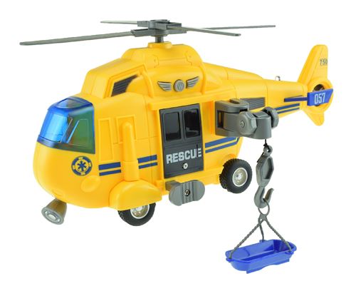 Toi-Toys hélicoptère de sauvetage avec son et lumière jaune 27 cm