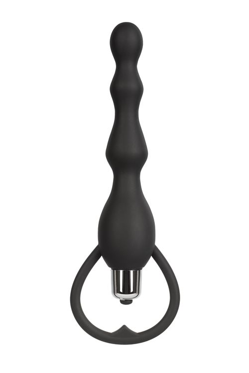 Black Mont - Chaine Anale Vibrante, Sextoy en Silicone Souple avec Billes à 7 Modes de Vibrations, Noir