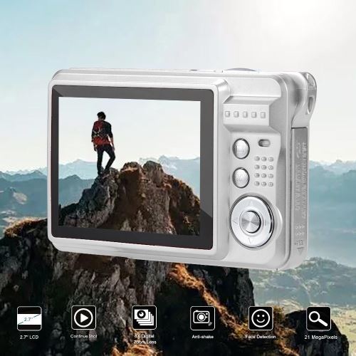 2.7HD écran Appareil photo numérique 18MP Anti-Shake détection de visage blanc Caméscope