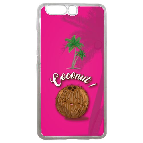 Coque Coconut Fond Rose Compatible P10 Transparent