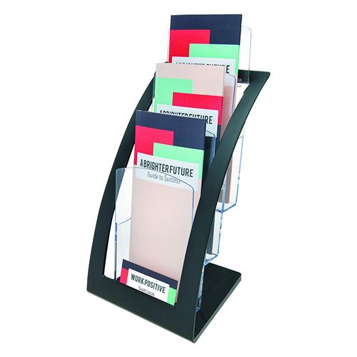 Deflecto - 693604 - Présentoir de bureau- 3 compartiments - Noir