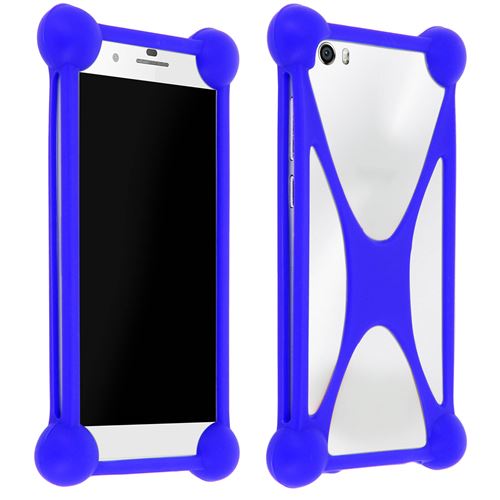 Bumper Mocca Silicone Antichocs Universel Protection Smartphone Bleue
