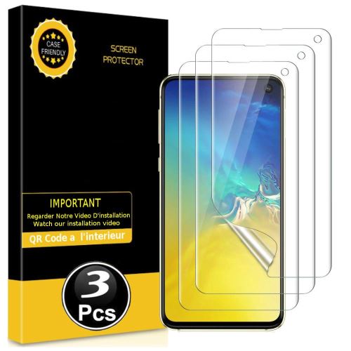 Protection écran pour Samsung Galaxy S10e - [3 Pièces] [Couverture Totale] [Sans Bulles] [Protege les Bords] [Transparent]