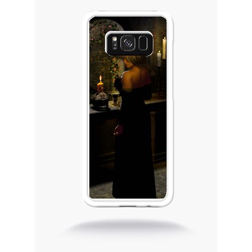 Coque Girl In Black Compatible Samsung S8+ Bord Transparent