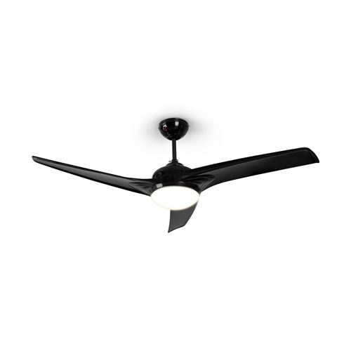 Klarstein Figo Ventilateur de plafond Ø 52 (132 cm) - Plafonnier réversible - 3 vitesses - 55W - noir