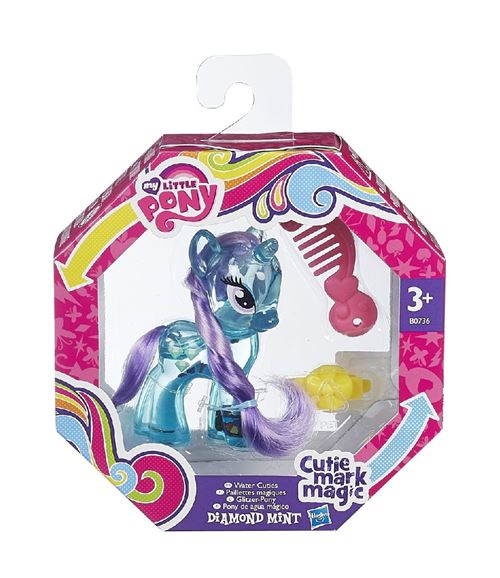 My little pony poney bleu diamond mint paillettes magiques - petit poney cheveux long - cutie mark magic
