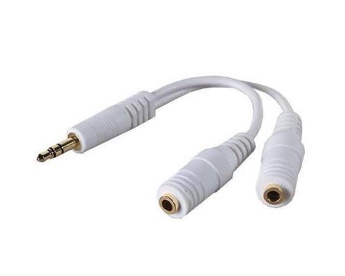 INECK® Blanc adaptateur double jack 3.5 mm Câble 15 cm