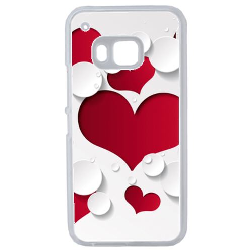 Coque Coeurs Compatible Htc One 2 M9 Transparent