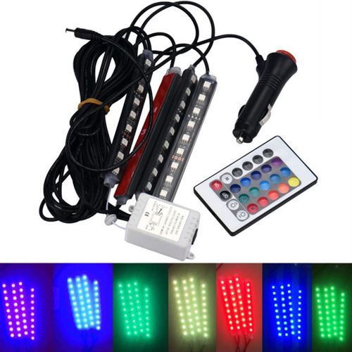 RGB LED 7 couleurs Neon Strip Light Music Télécommande pour voiture  éclairage intérieur - Accessoire téléphonie pour voiture à la Fnac
