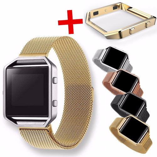 NEUFU Rechange Bracelet de Montre Magnétique Montre Bande Sangle Pour Fitbit Blaze Tracker Or