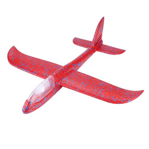Voler Mini Planeur De Lancer Brillant Nuit, Avion Modèle Jouet Avion De Lancement À La Main (Rouge) Cadeau Noël pour enfant