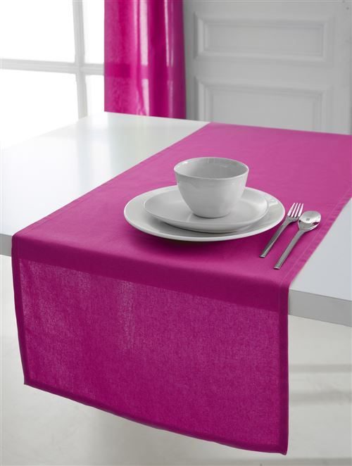 Chemin de table coton 50 x 150 cm - Rose - Linge de table