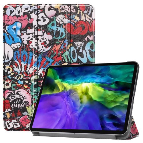 Etui en PU + TPU surface d'impression avec support tri-pliure graffiti de dessin animé pour votre Apple iPad Pro 11 pouces (2020)