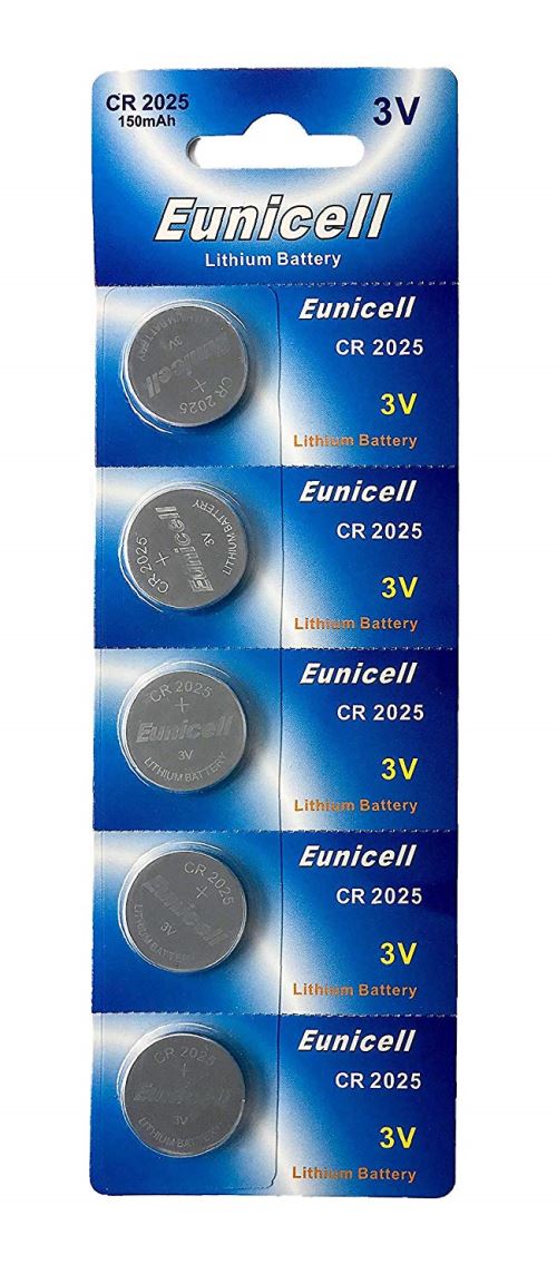 EUNICELL - Lot de 5 PILES Lithium CR2025 3 volts