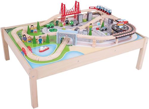 Table de train - circuit rails en bois