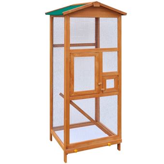 Vidaxl Cage à Oiseaux Bois 65 X 63 X 165 Cm