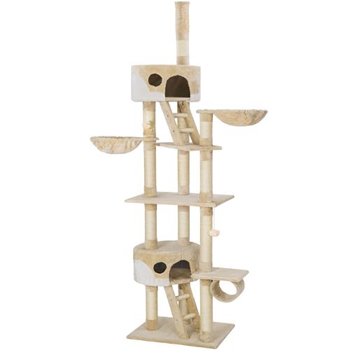 TecTake Arbre à chat HANSI 260 cm - beige/blanc