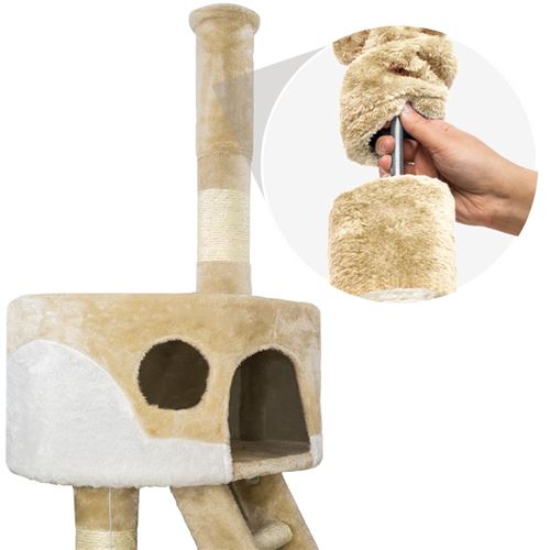 57 10 Sur Tectake Arbre A Chat Hansi 260 Cm Beige Blanc Paniers Et Mobilier Pour Chat Achat Prix Fnac