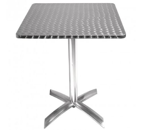 Table carrée à plateau basculant Inox Bolero 600 mm