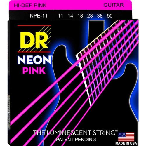 Jeu de cordes guitare électrique DR Neon Heavy rose NPE11 11-50