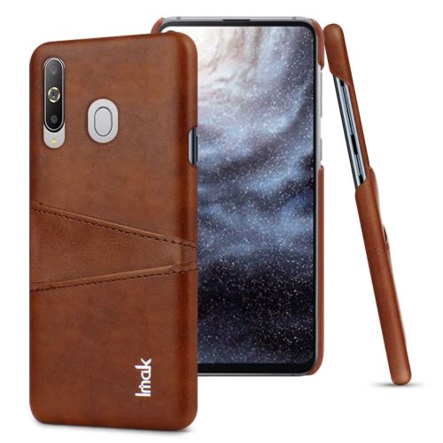 Coque en TPU ruiyi porte-cartes série hard marron pour votre Samsung Galaxy A8s
