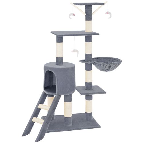 Comparer les prix de TecTake Arbre à chat DOMINIQUE 142 cm - gris