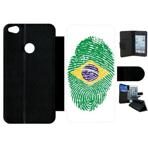 Etui à rabat huawei p8 lite 2017 modèle 2017 empreinte digitale drapeau bresil brazil