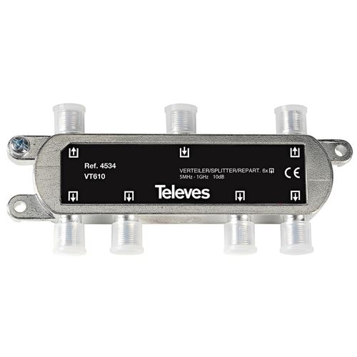 Televés F3144534 Répartiteur Catv 10 Db / 5-1000 Mhz - 6 sorties