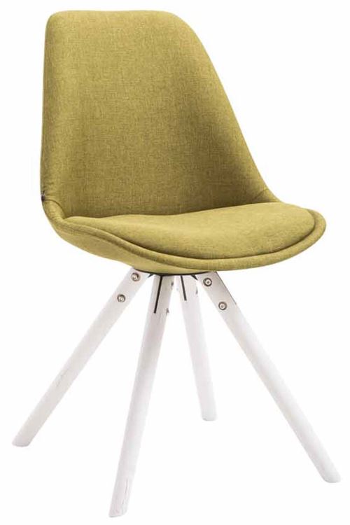 Chaise Toulouse tissu pieds ronds , Vert/Blanc